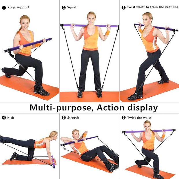 GETFIT INDIA Full Body Workout Bar Kit Home Fitness Workout for Women & Men